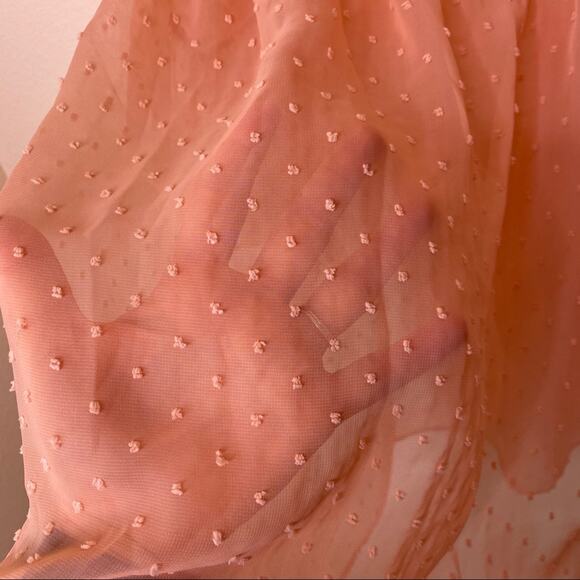 Red Lolly Orange Bell Sleeve Dotted Top Large - Picture 4 of 10